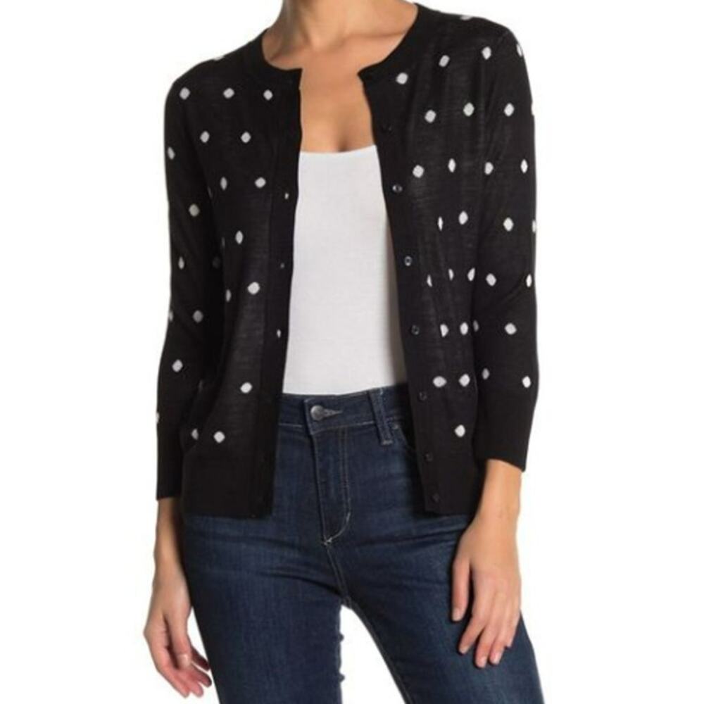 Halogen Front Button, Polka Dot Cardigan